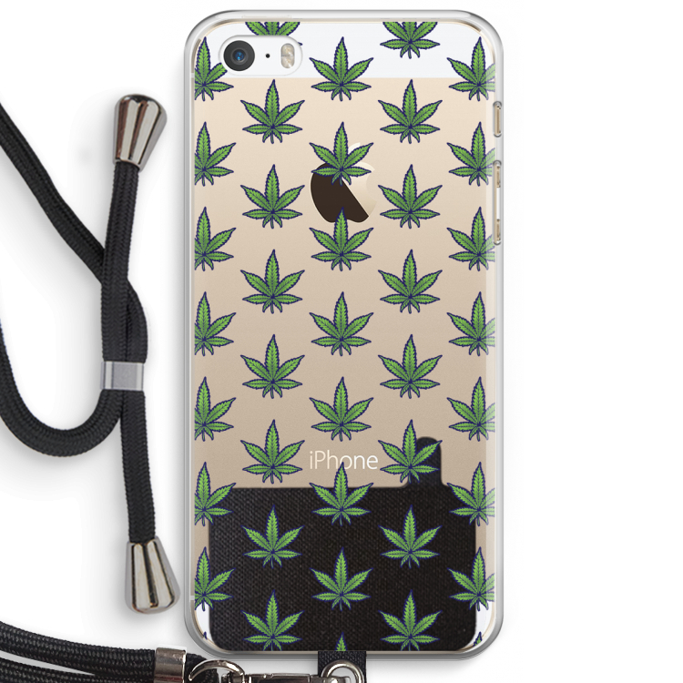Weed: iPhone 5 / 5S / SE Transparant Hoesje met koord