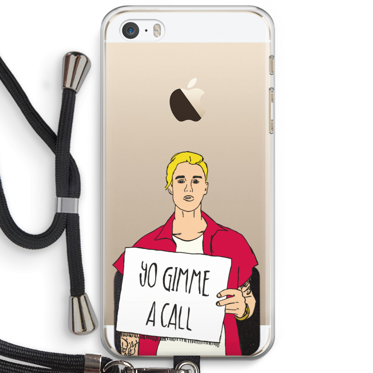 Gimme a call: iPhone 5 / 5S / SE Transparant Hoesje met koord
