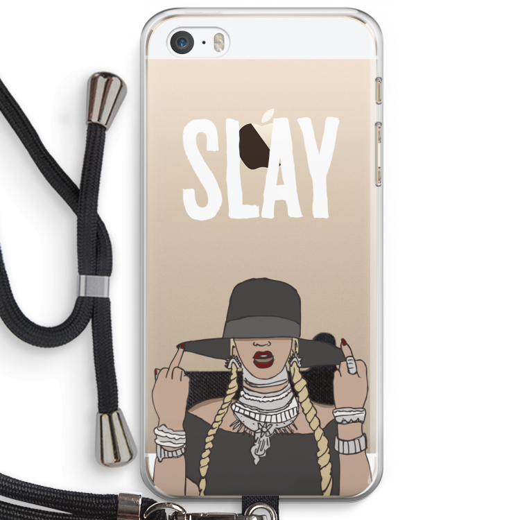 Slay All Day: iPhone 5 / 5S / SE Transparant Hoesje met koord