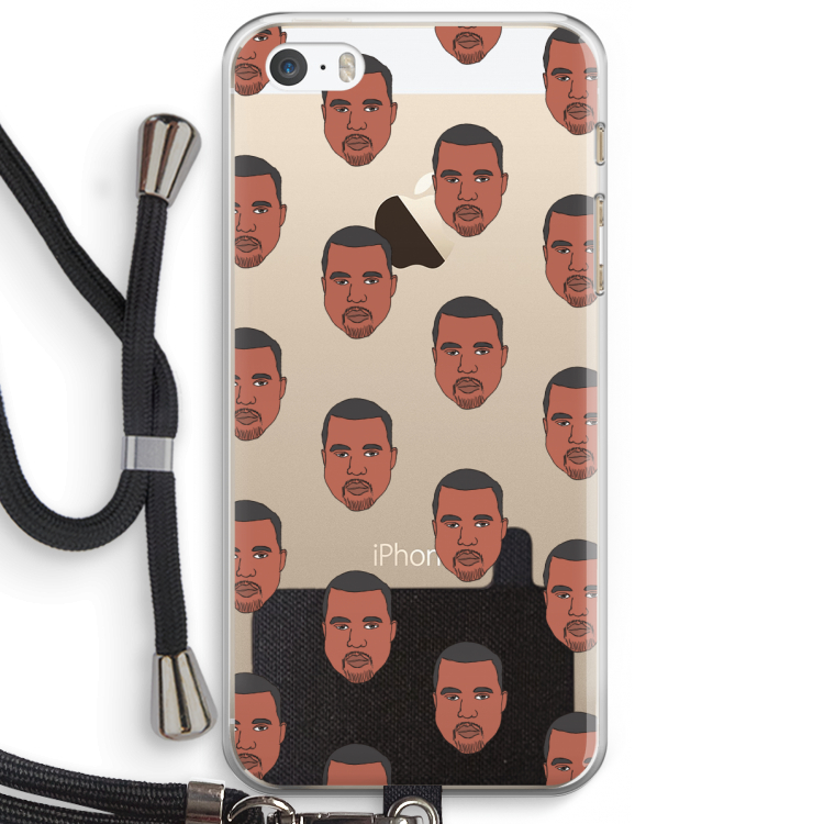 Kanye Call Me?: iPhone 5 / 5S / SE Transparant Hoesje met koord