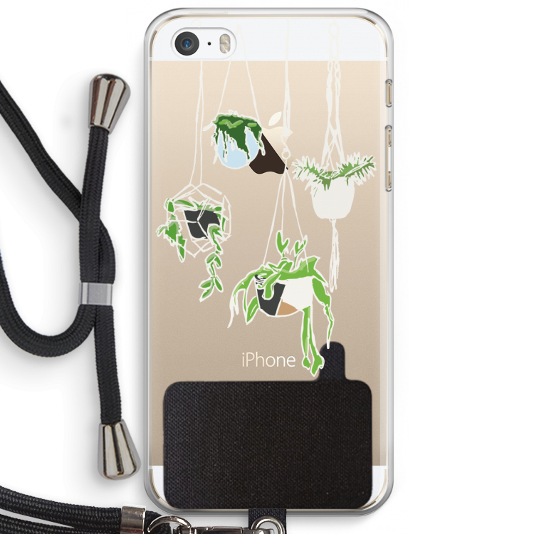Hang In There: iPhone 5 / 5S / SE Transparant Hoesje met koord