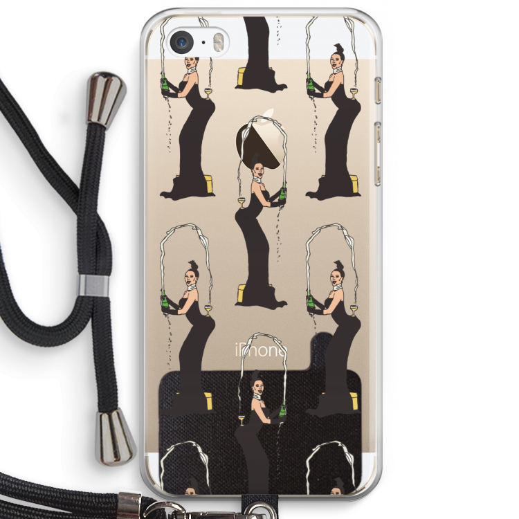 Pop Some Kim: iPhone 5 / 5S / SE Transparant Hoesje met koord