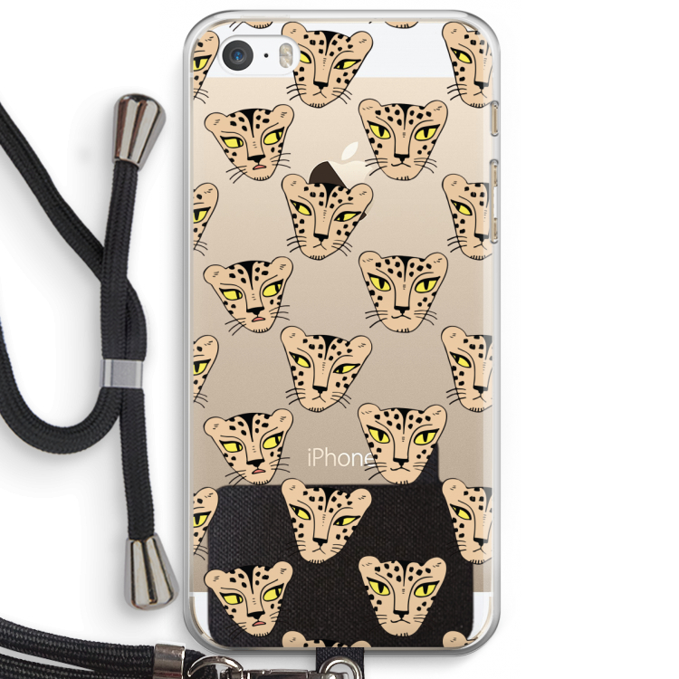 Tijger: iPhone 5 / 5S / SE Transparant Hoesje met koord