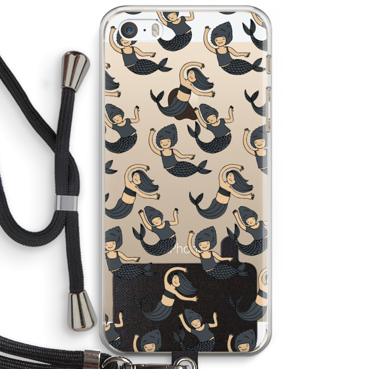 Zeemeermin: iPhone 5 / 5S / SE Transparant Hoesje met koord