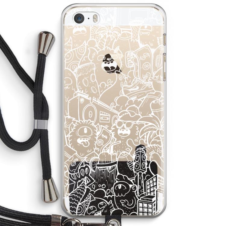 Vexx City #2: iPhone 5 / 5S / SE Transparant Hoesje met koord
