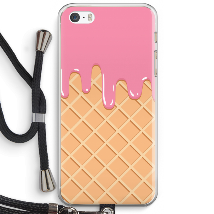 Ice cream: iPhone 5 / 5S / SE Transparant Hoesje met koord