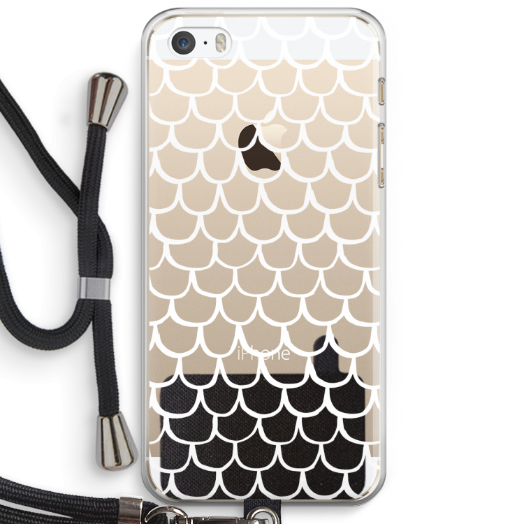 Dakpannetjes: iPhone 5 / 5S / SE Transparant Hoesje met koord