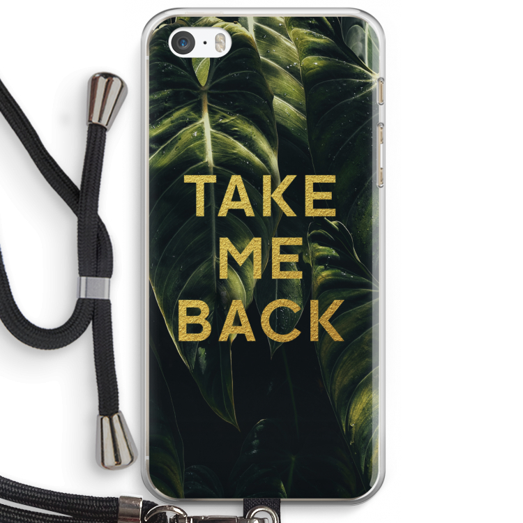 Take me back: iPhone 5 / 5S / SE Transparant Hoesje met koord