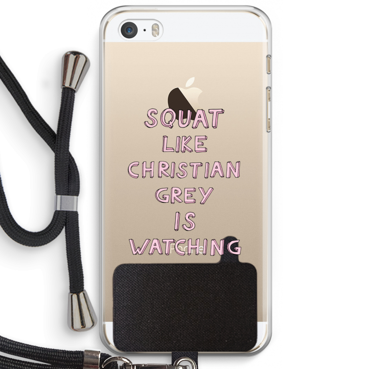 Christian Grey: iPhone 5 / 5S / SE Transparant Hoesje met koord