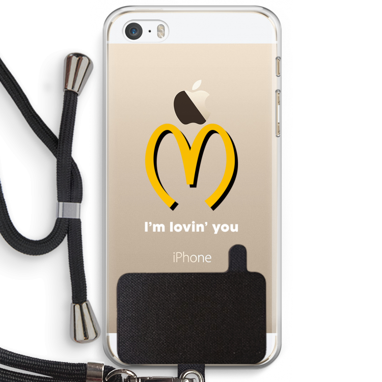 I'm lovin' you: iPhone 5 / 5S / SE Transparant Hoesje met koord