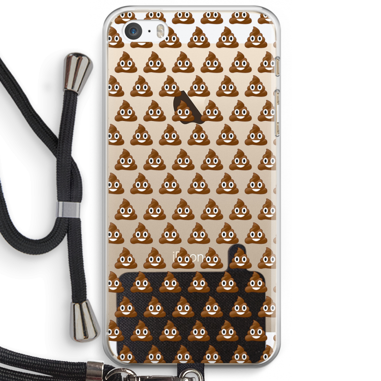 Poop emoji: iPhone 5 / 5S / SE Transparant Hoesje met koord