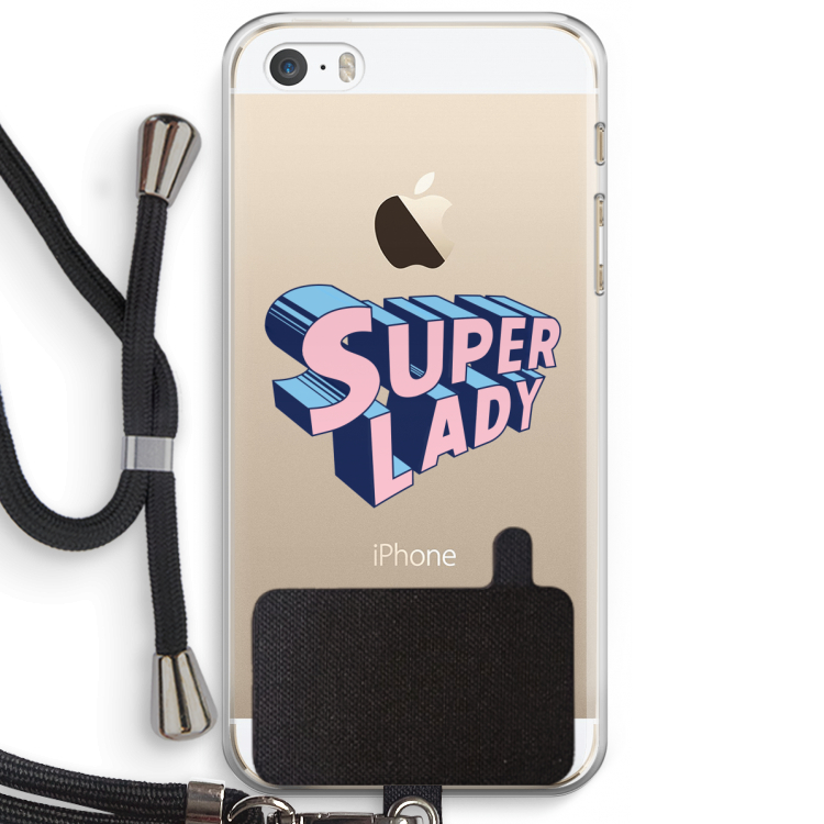 Superlady: iPhone 5 / 5S / SE Transparant Hoesje met koord