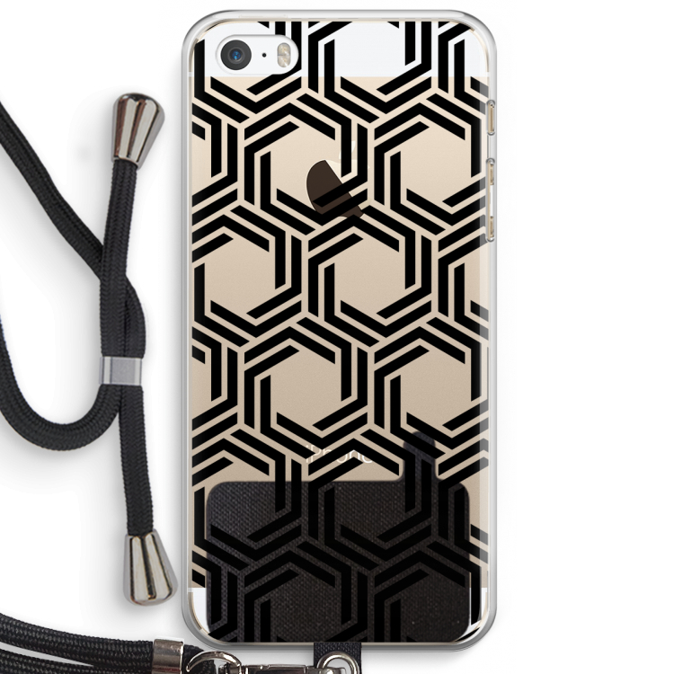 Geometrisch patroon: iPhone 5 / 5S / SE Transparant Hoesje met koord