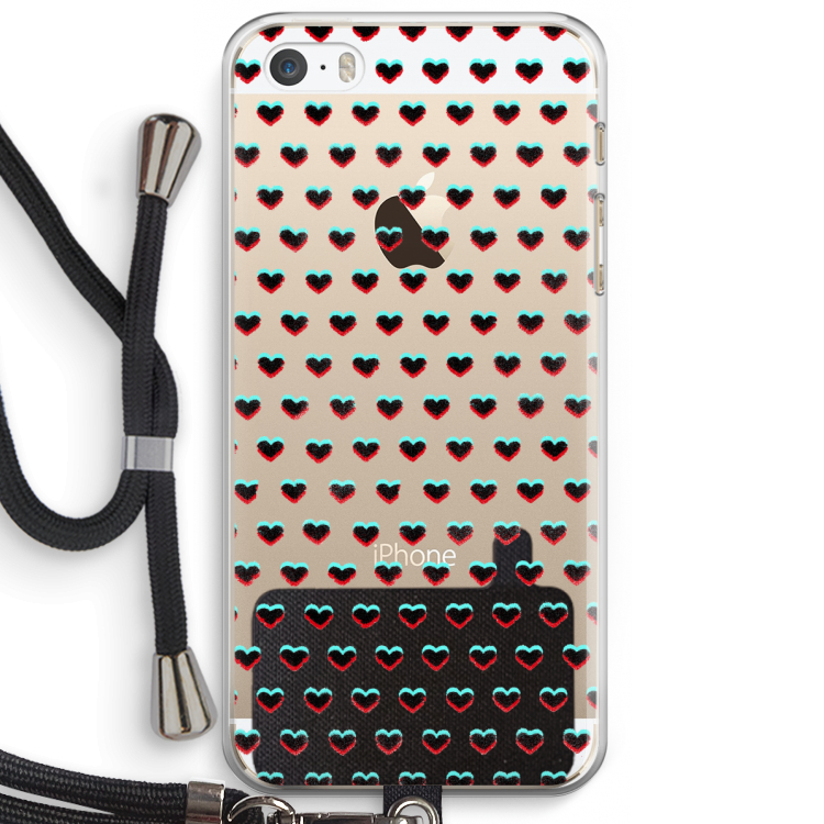 Hartjes: iPhone 5 / 5S / SE Transparant Hoesje met koord
