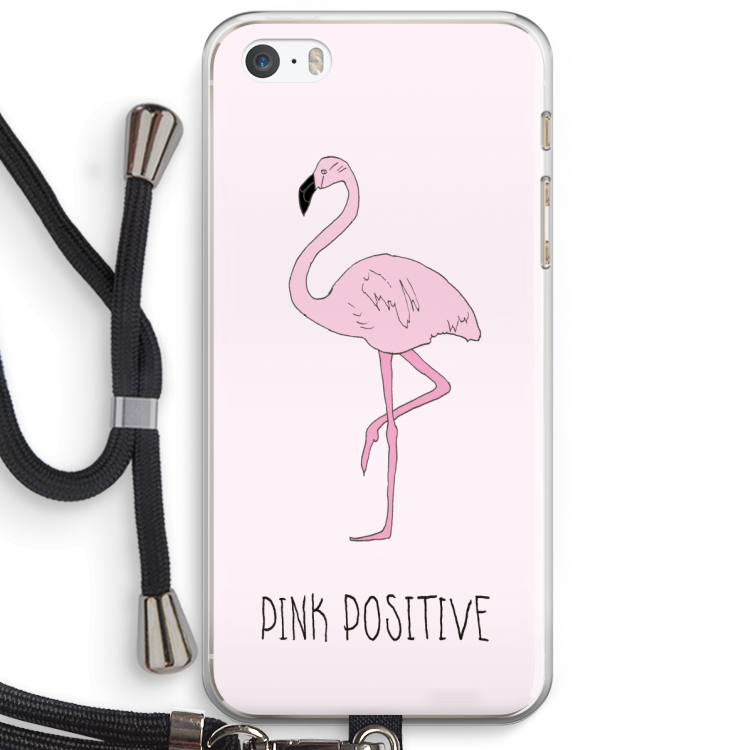 Pink positive: iPhone 5 / 5S / SE Transparant Hoesje met koord