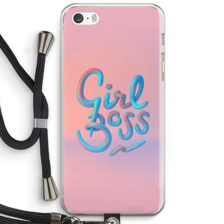 Girl boss: iPhone 5 / 5S / SE Transparant Hoesje met koord