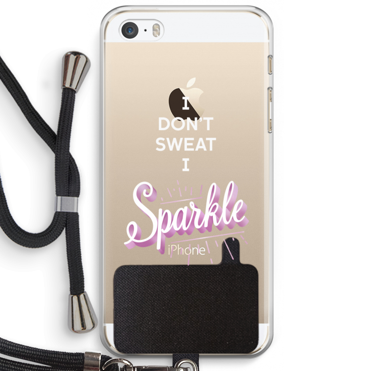 Sparkle quote: iPhone 5 / 5S / SE Transparant Hoesje met koord