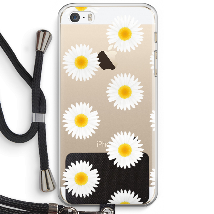 Margrietjes: iPhone 5 / 5S / SE Transparant Hoesje met koord