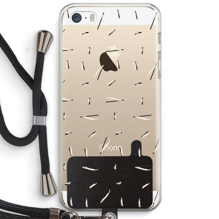 Hipster stripes: iPhone 5 / 5S / SE Transparant Hoesje met koord