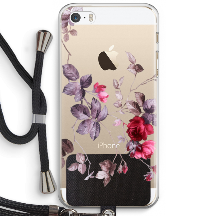 Mooie bloemen: iPhone 5 / 5S / SE Transparant Hoesje met koord