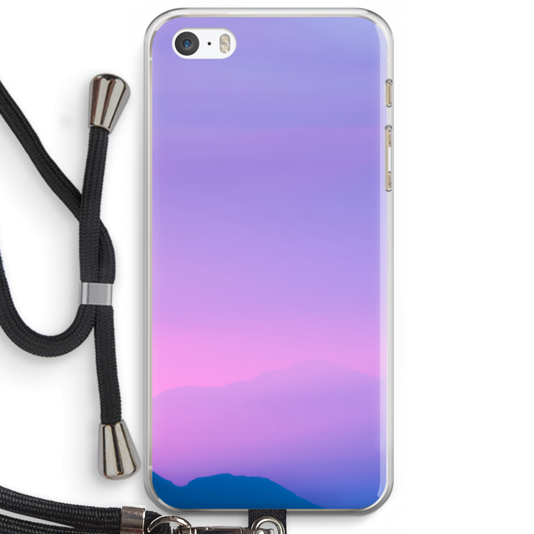 Sunset pastel: iPhone 5 / 5S / SE Transparant Hoesje met koord