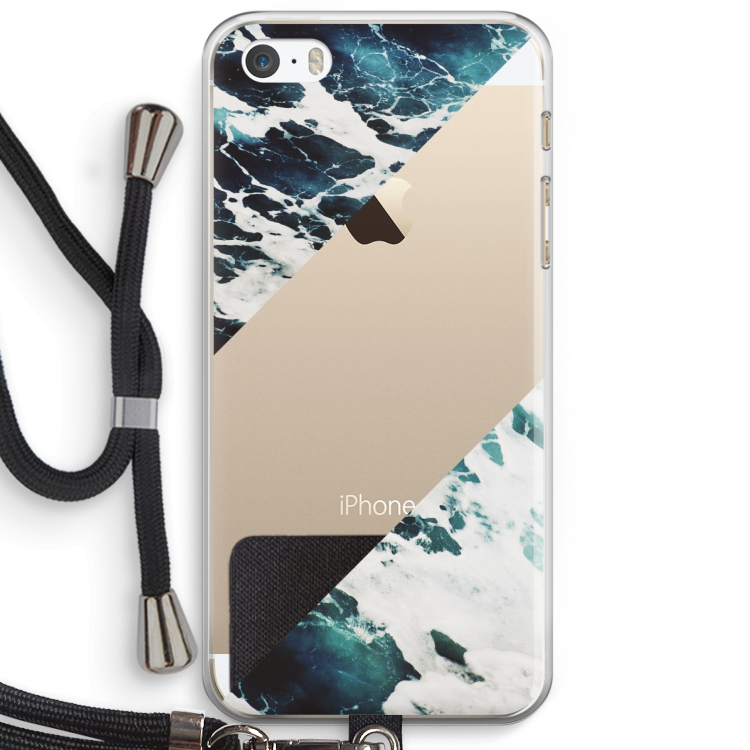Golven: iPhone 5 / 5S / SE Transparant Hoesje met koord