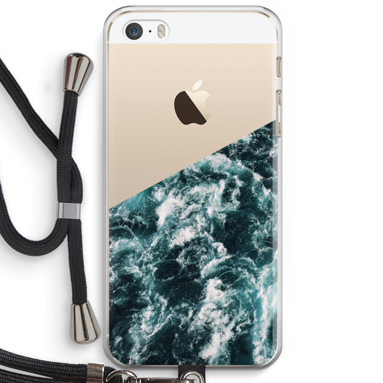 Zee golf: iPhone 5 / 5S / SE Transparant Hoesje met koord
