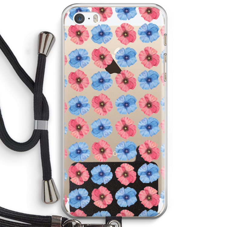 Klaproosjes: iPhone 5 / 5S / SE Transparant Hoesje met koord