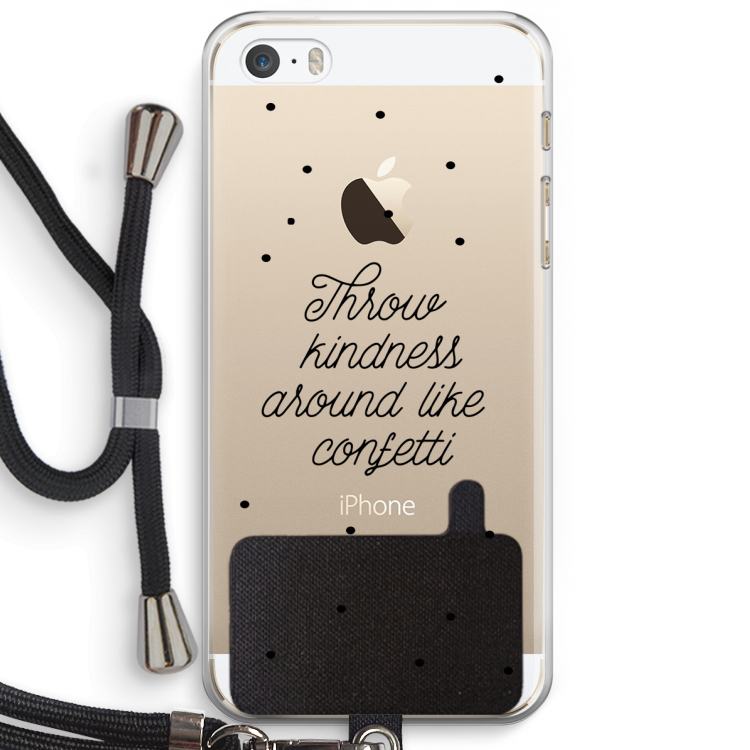 Confetti: iPhone 5 / 5S / SE Transparant Hoesje met koord