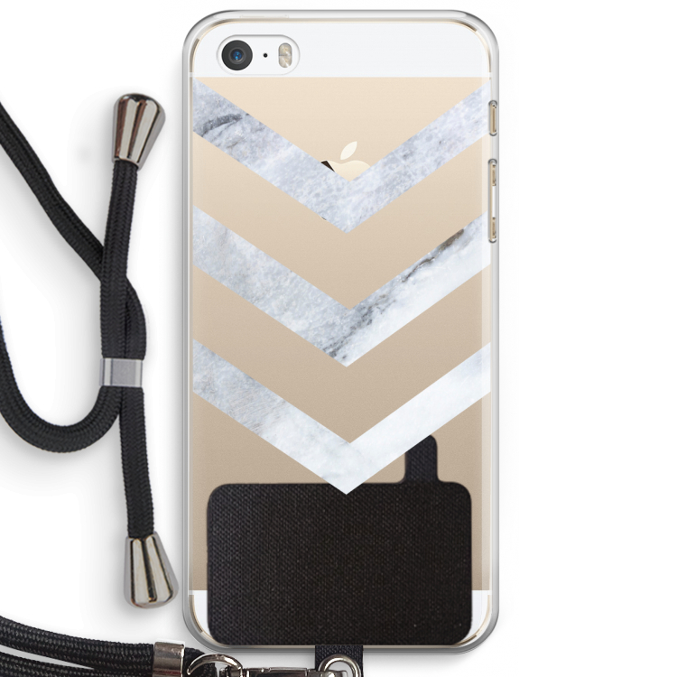 Marmeren pijlen: iPhone 5 / 5S / SE Transparant Hoesje met koord