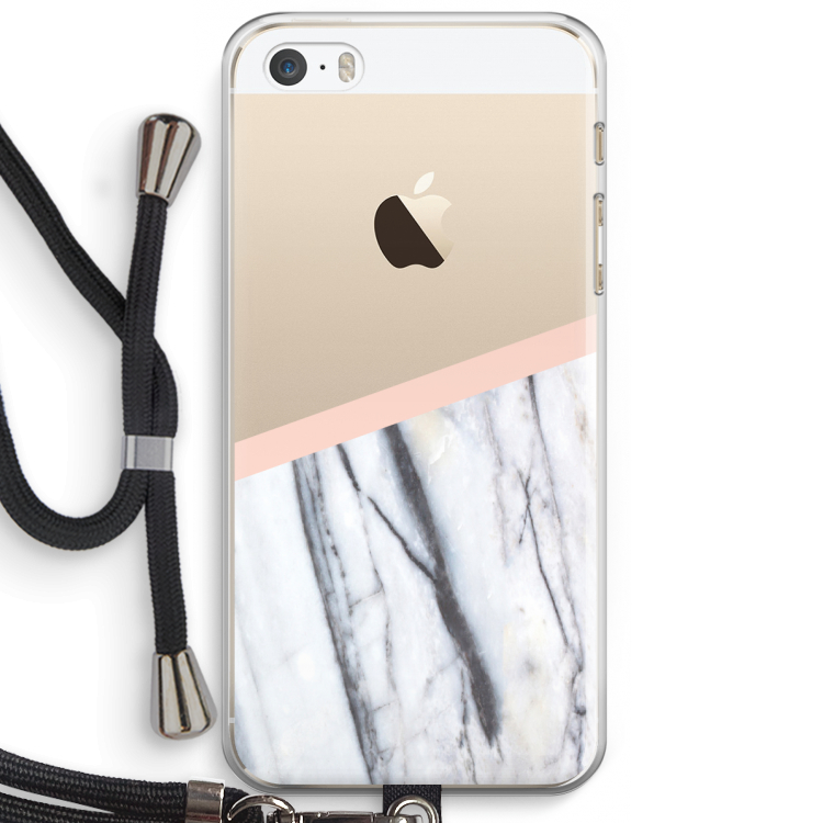 A touch of peach: iPhone 5 / 5S / SE Transparant Hoesje met koord