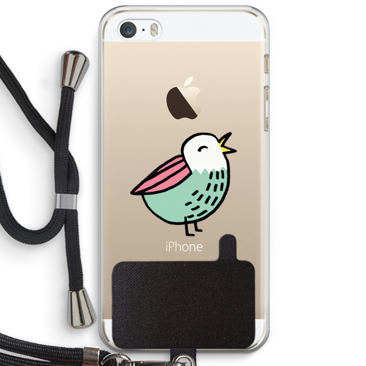 Birdy: iPhone 5 / 5S / SE Transparant Hoesje met koord