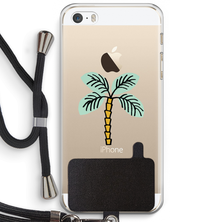 Palmboom: iPhone 5 / 5S / SE Transparant Hoesje met koord