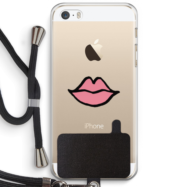 Kusje: iPhone 5 / 5S / SE Transparant Hoesje met koord