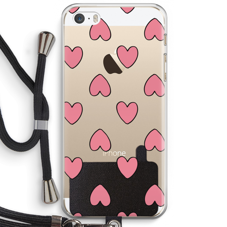 Ondersteboven verliefd: iPhone 5 / 5S / SE Transparant Hoesje met koord
