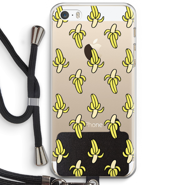 Bananas: iPhone 5 / 5S / SE Transparant Hoesje met koord
