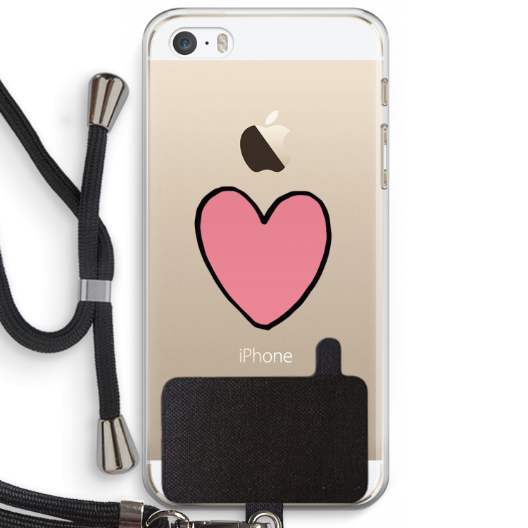 Hartje: iPhone 5 / 5S / SE Transparant Hoesje met koord