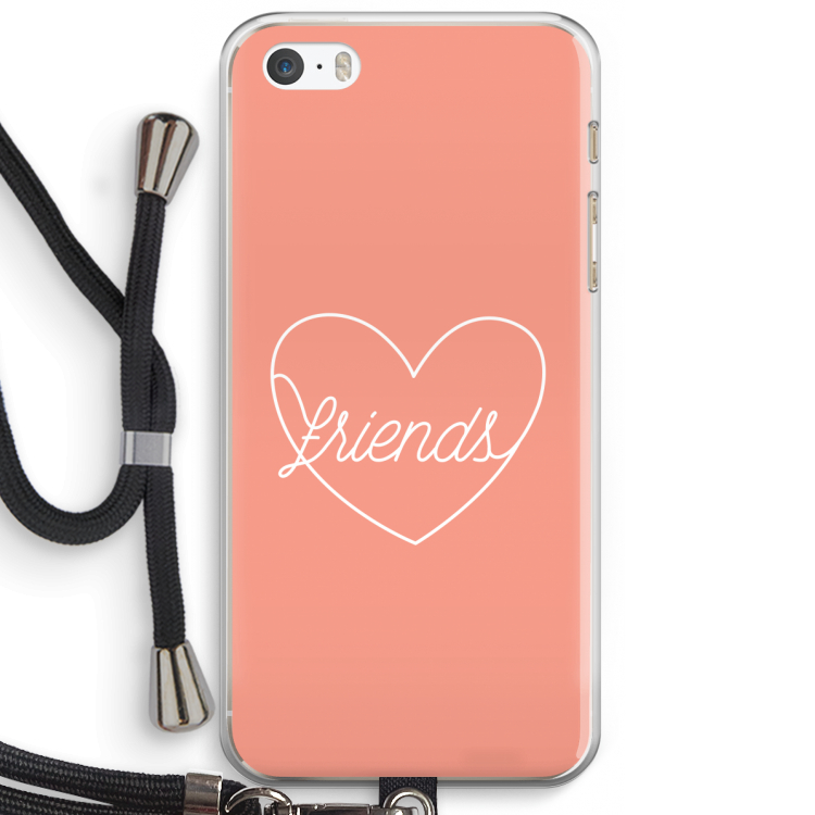 Friends heart: iPhone 5 / 5S / SE Transparant Hoesje met koord