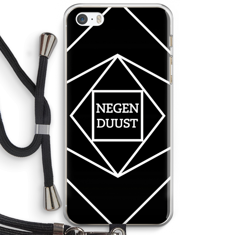 Negenduust geometrisch: iPhone 5 / 5S / SE Transparant Hoesje met koord