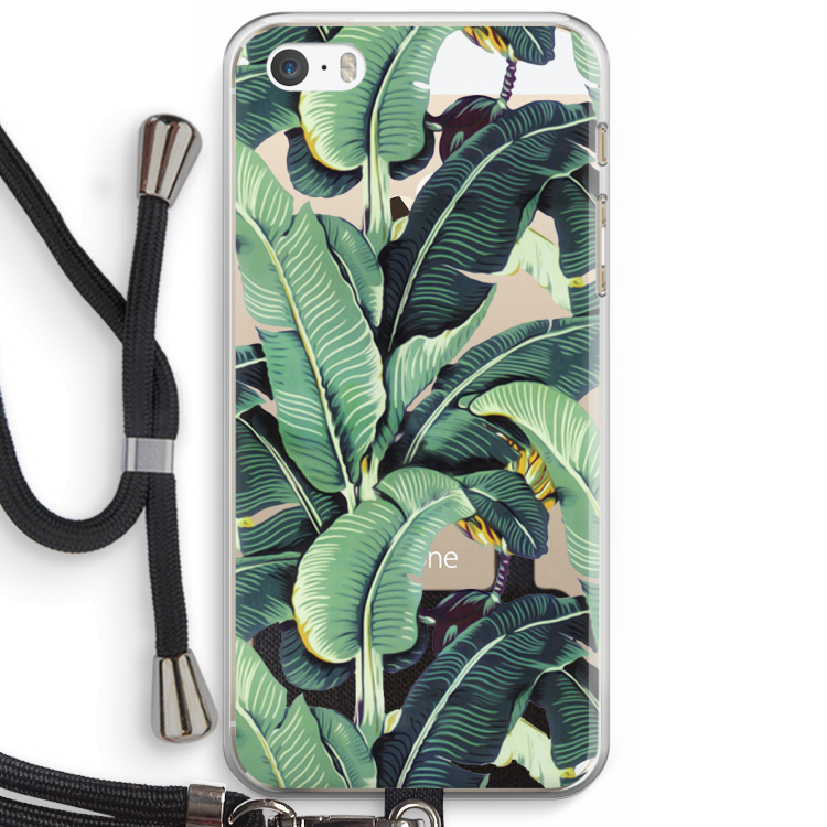 Bananenbladeren: iPhone 5 / 5S / SE Transparant Hoesje met koord