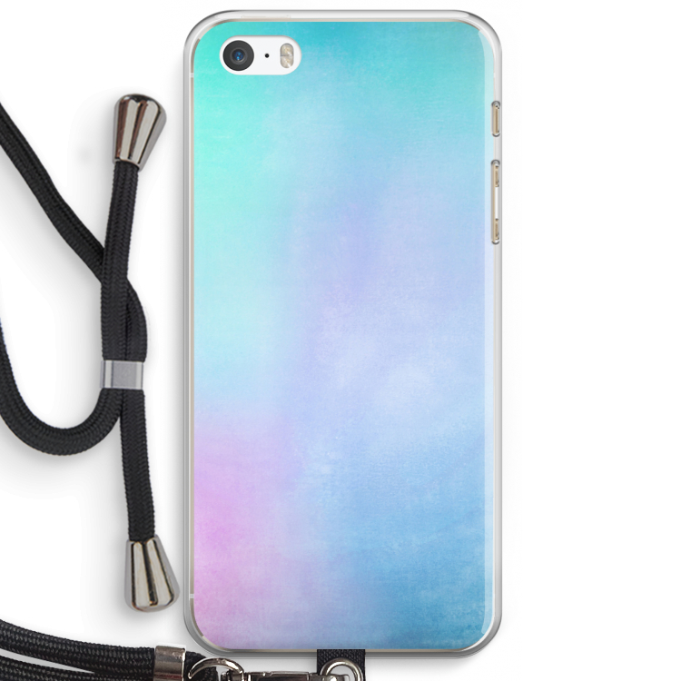 mist pastel: iPhone 5 / 5S / SE Transparant Hoesje met koord
