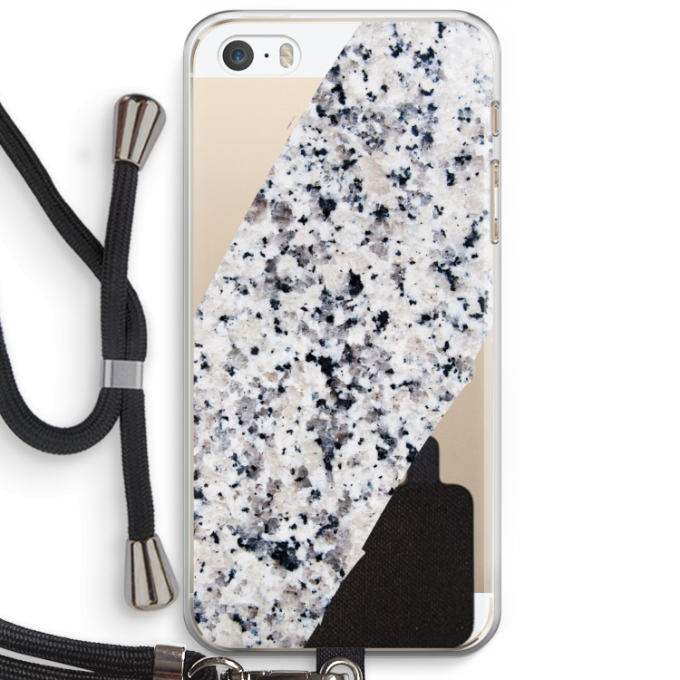 Gespikkelde marmer: iPhone 5 / 5S / SE Transparant Hoesje met koord