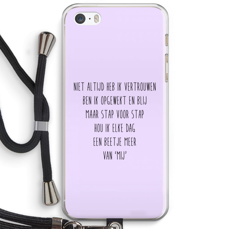 Zelfvertrouwen: iPhone 5 / 5S / SE Transparant Hoesje met koord