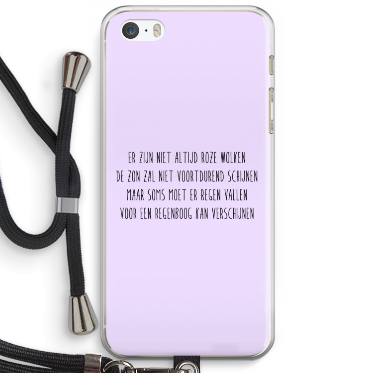 Regenboog: iPhone 5 / 5S / SE Transparant Hoesje met koord