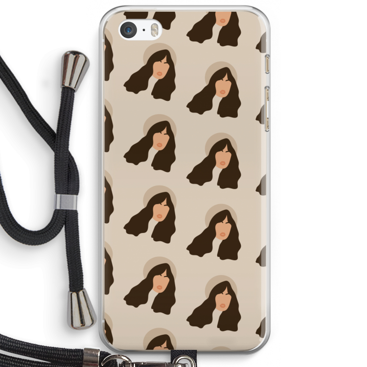 Bonjour mon amour: iPhone 5 / 5S / SE Transparant Hoesje met koord