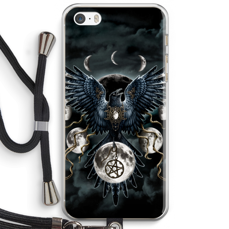 Sinister Wings: iPhone 5 / 5S / SE Transparant Hoesje met koord