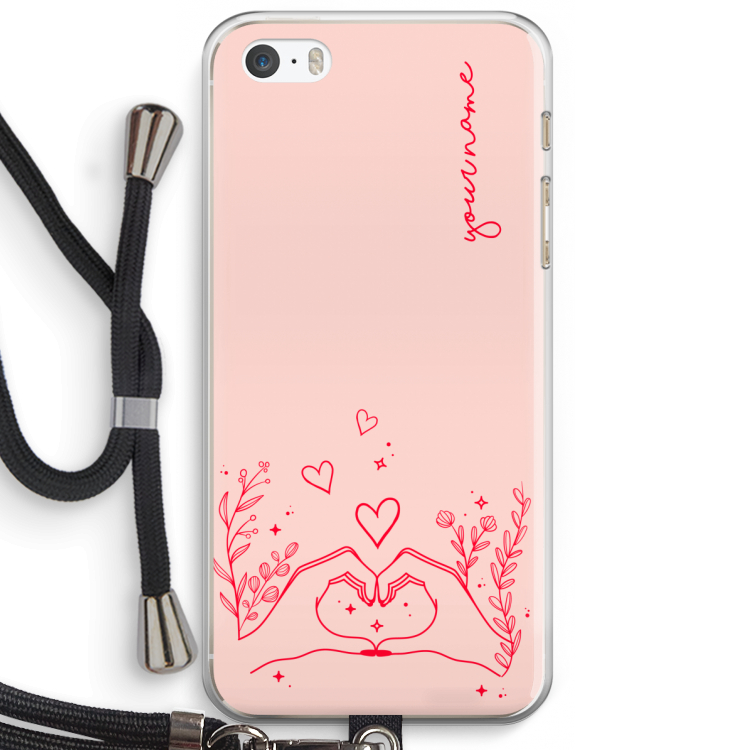 Love is in the air: iPhone 5 / 5S / SE Transparant Hoesje met koord