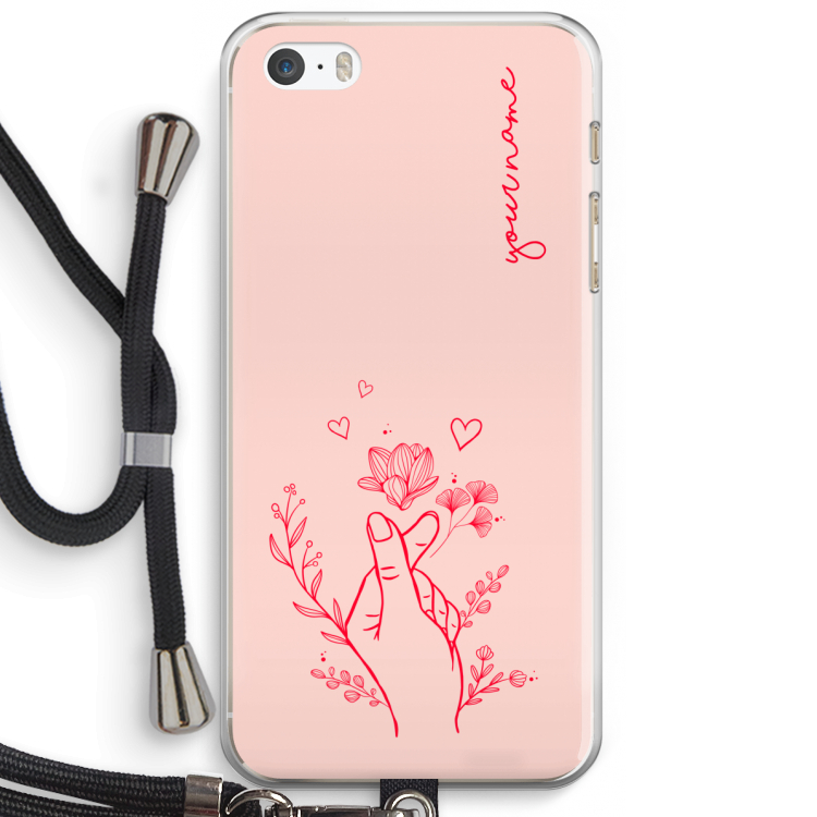 Giving Flowers: iPhone 5 / 5S / SE Transparant Hoesje met koord