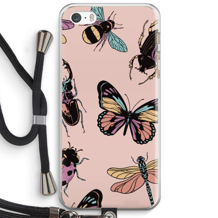 Tiny Bugs: iPhone 5 / 5S / SE Transparant Hoesje met koord