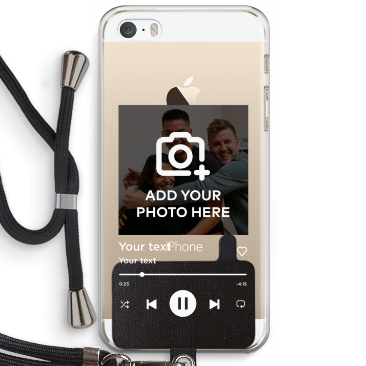 Music Player: iPhone 5 / 5S / SE Transparant Hoesje met koord